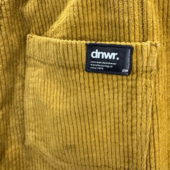 Zara Pants Mens 32 Mustard Yellow Corduroy Cargo Slim Fit Workwear Cotton Blend - Picture 5 of 13